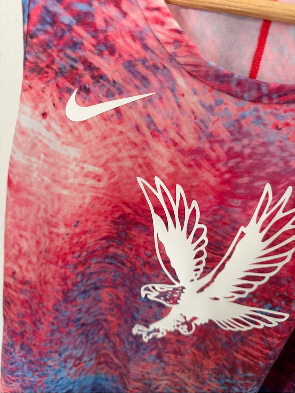 Nike Red and Blue Tie-Dye Sleeveless Athletic Tank with Eagle Graphic - Picture 2 of 7